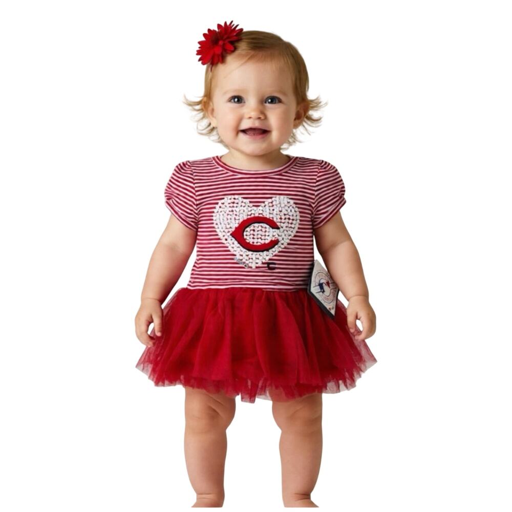 Genuine Merchendise Cincinnati Reds GIRLS Red CELEBRATION TUTU DRESS 18M